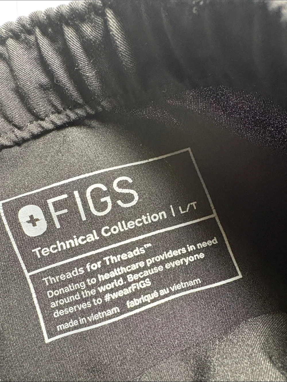 FIGS Men's Cairo Black TM3001T Straight Leg Scrub Pants size Large/Tall
